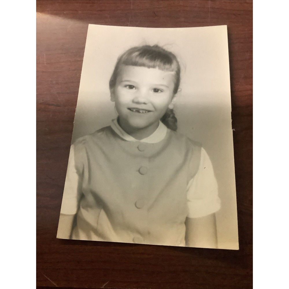 Vintage Black & White Photo Portrait Girl 1950s Delmar